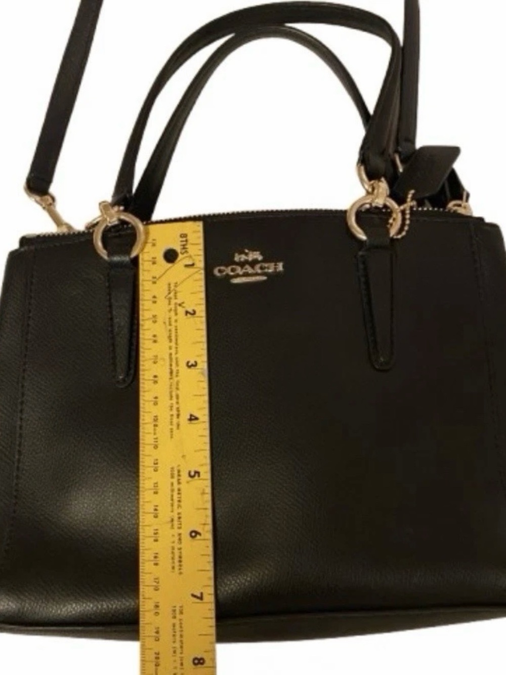 Coach Mini Christie Carryall Black Crossgrain Leather Crossbody Bag F36704 Auth - Picture 11 of 13